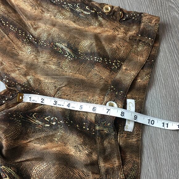 NWT Cicci Kizz Leopard Print Mid Rise Straight Leg Pants Brown Size 40 - Picture 6 of 7